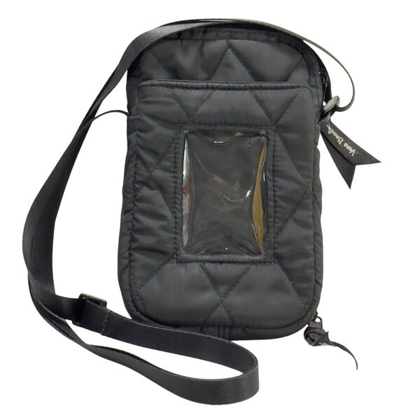 Vera Bradley Black Quilted Crossbody Bag With Clear ID Window & Adjustable Strap - Picture 3 of 11